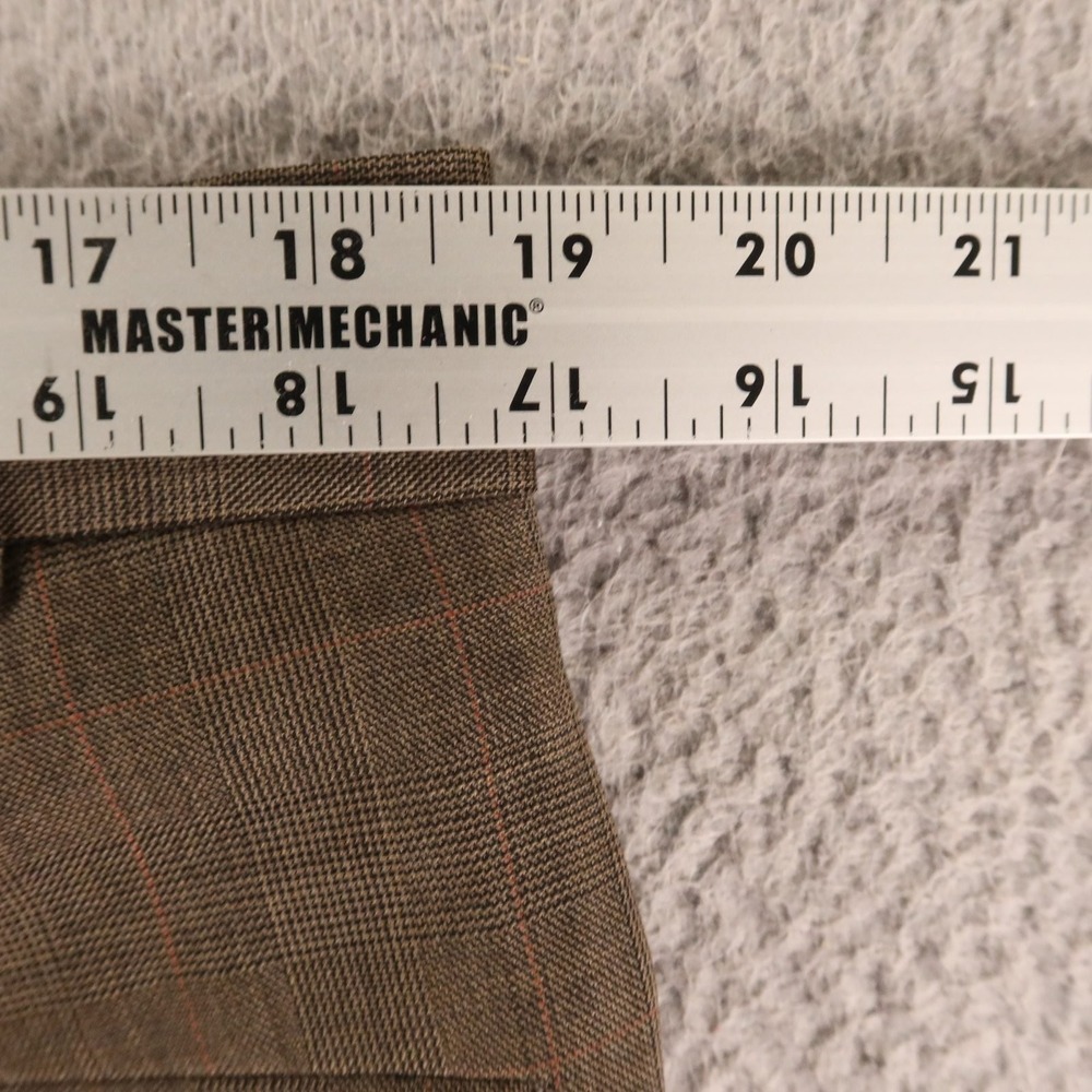 VTG Pants Mens 36x30 Brown Prince of Wales Check 100% Wool Pleated Slacks - Picture 6 of 8